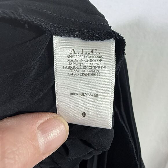 NEW A.L.C Black Accordion Pleated 3" Pull On Dress Shorts Size 0 Pockets Boho - Picture 8 of 9